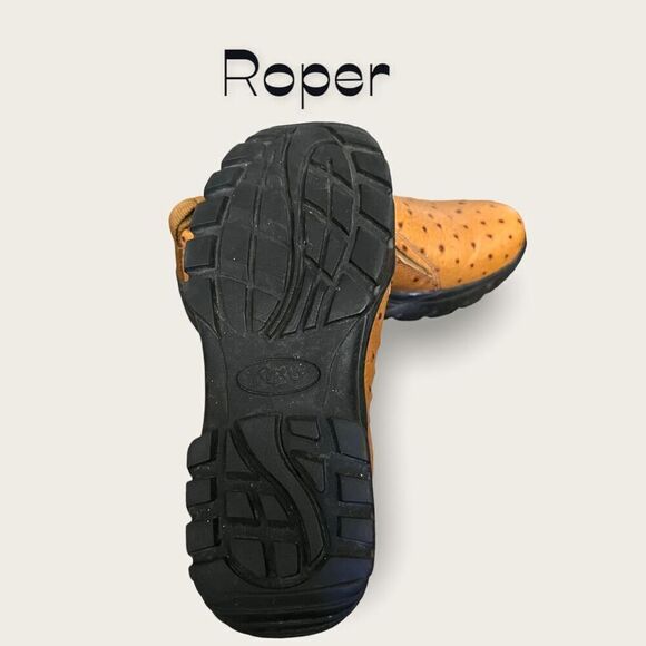 Roper Leather Ostrich Print Shoes Size 8 - Picture 7 of 12